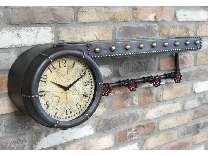 Shelf With Clock & Hooks