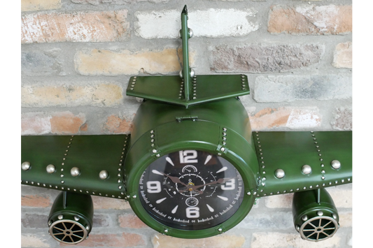Green Aeroplane Clock