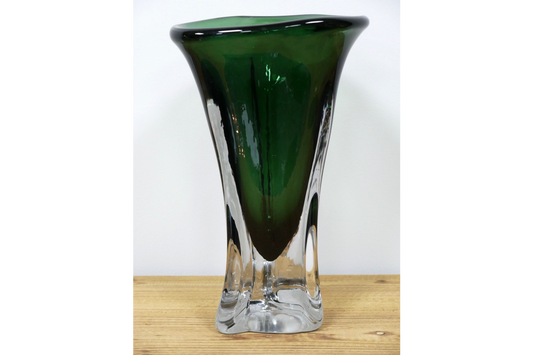 Tall Green Glass Vase