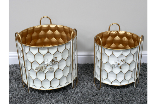 Set Of 2 Bee Planters