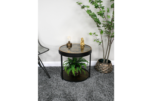 Clock With Cogs Side Table