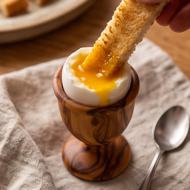 Coquetier en bois d'olivier | Support de petit-déjeuner en bois pour œuf à la coque