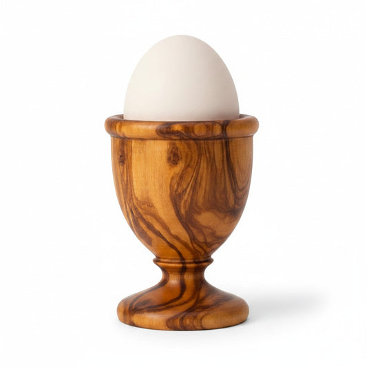 Olive Wood Egg Cup | Wooden Soft Boiled Egg Holder Breakfast Serving Stand
