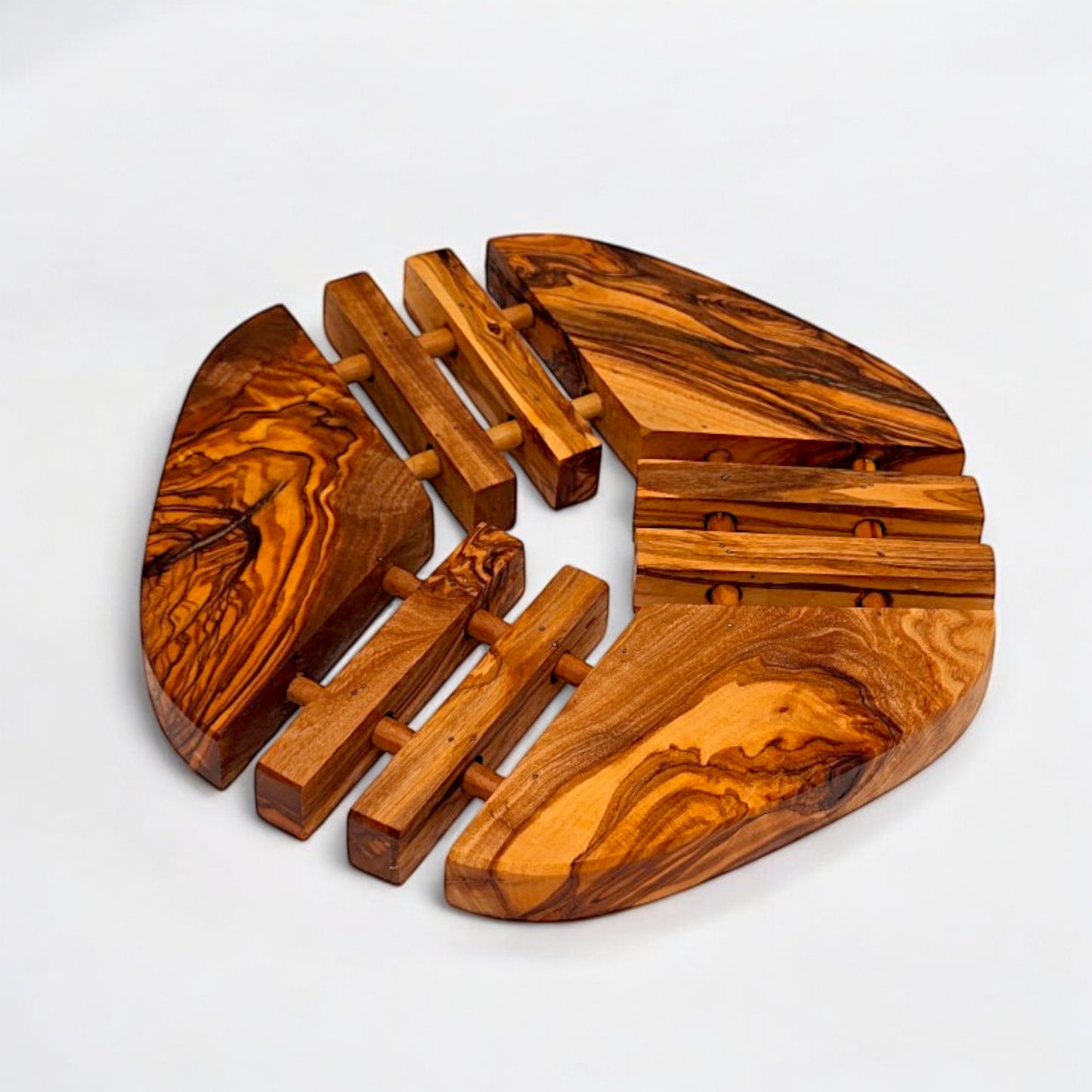 Olive Wood Apple Pan Coaster 19 cm