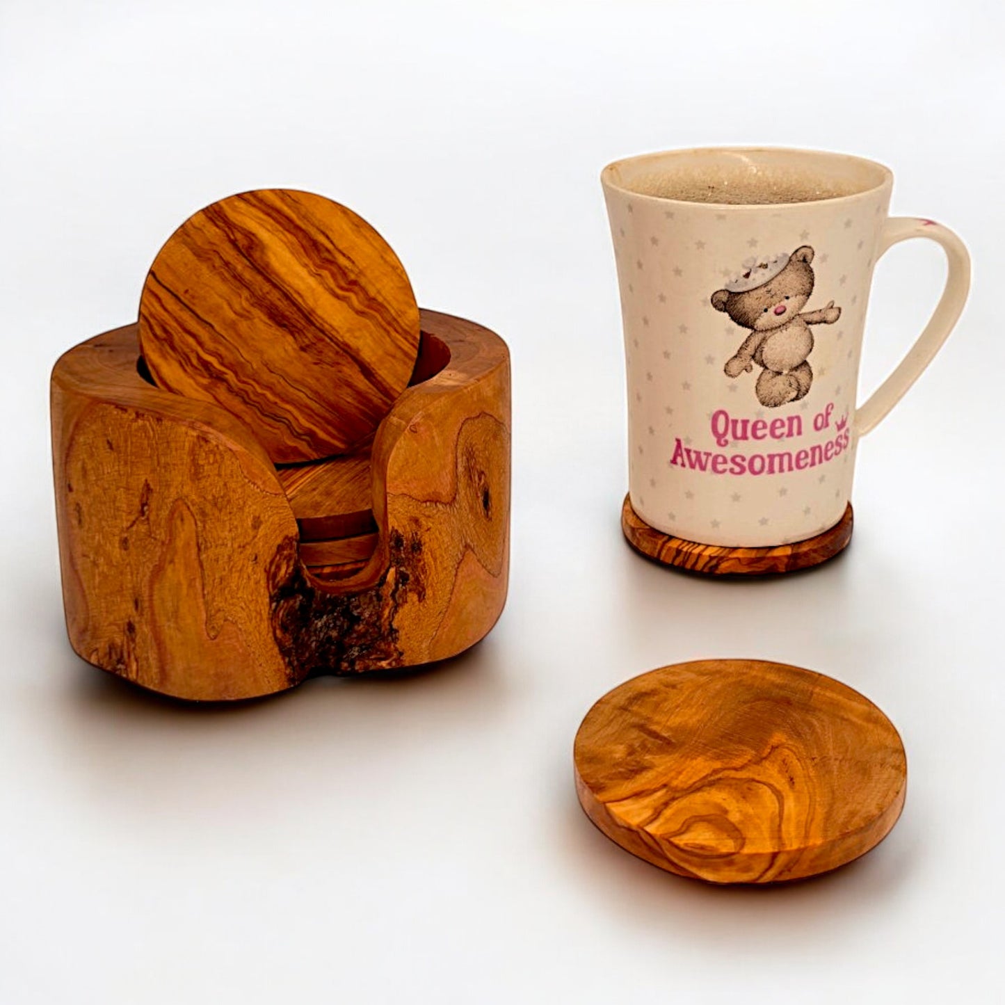 Coaster Set of 6 in Holder 12 cm