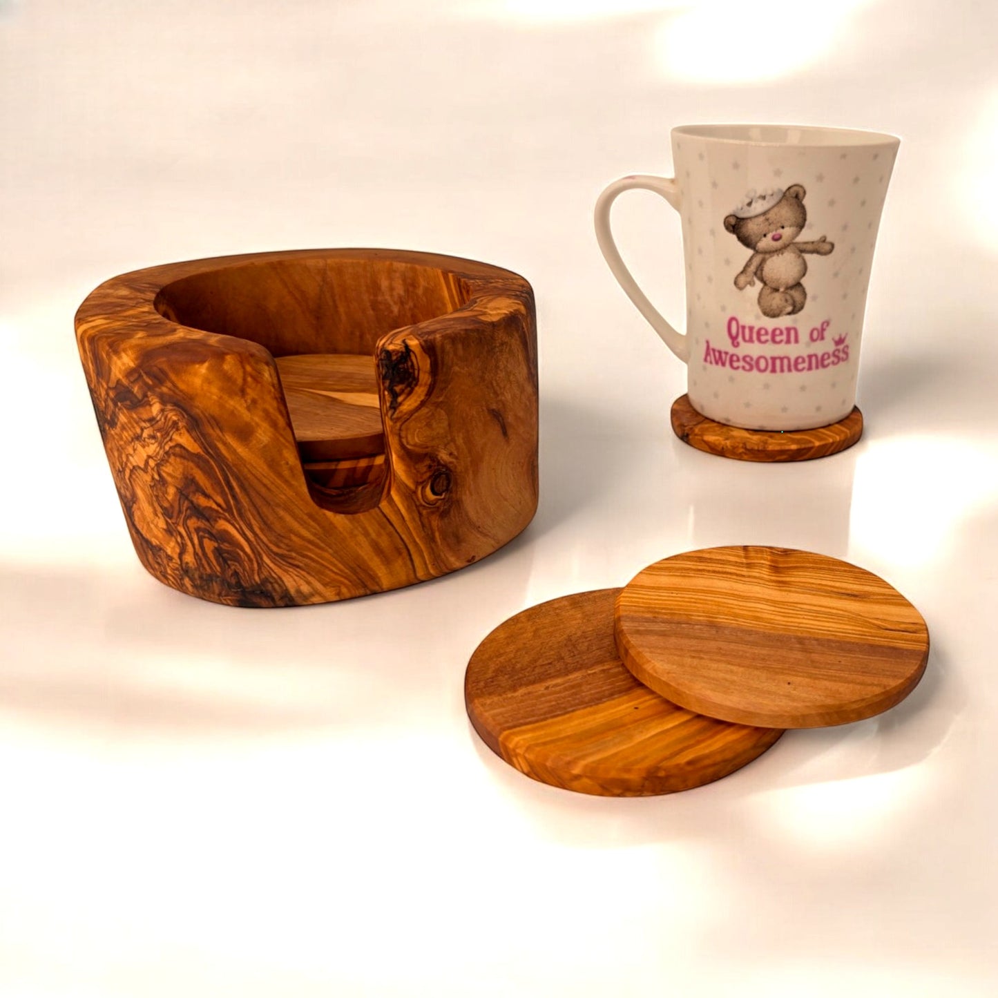 Coaster Set of 6 in Holder 12 cm