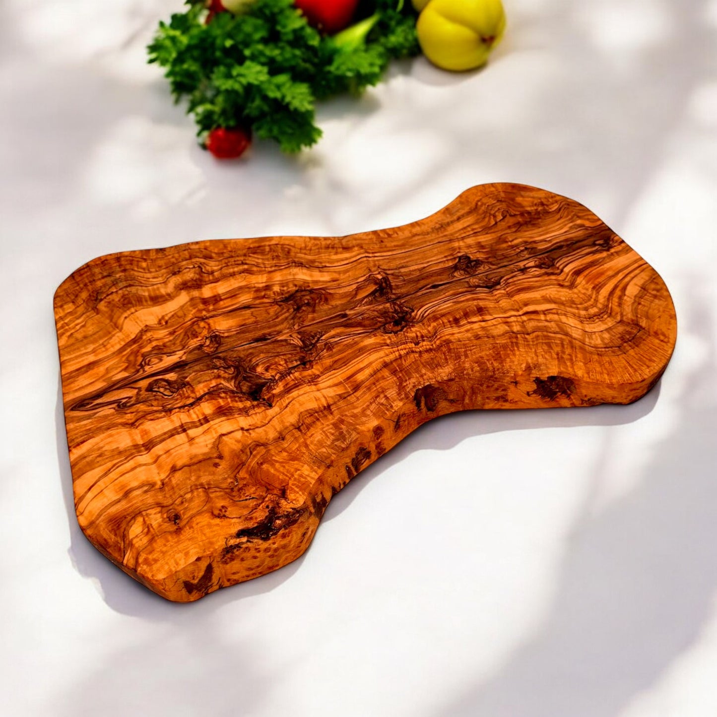 Olive Wood Large Solid Irregular Shaped Rustic Handcrafted Charcuterie Board