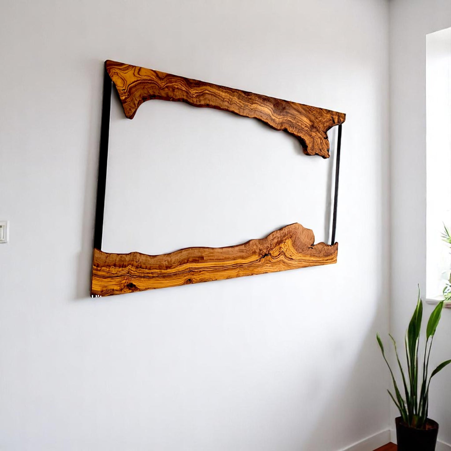 Olive Wood Framed Wooden Wall Mirror | FRAME ONLY