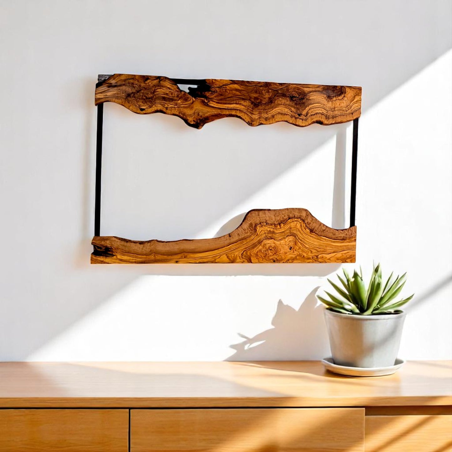 Olive Wood Framed Wooden Wall Mirror | FRAME ONLY