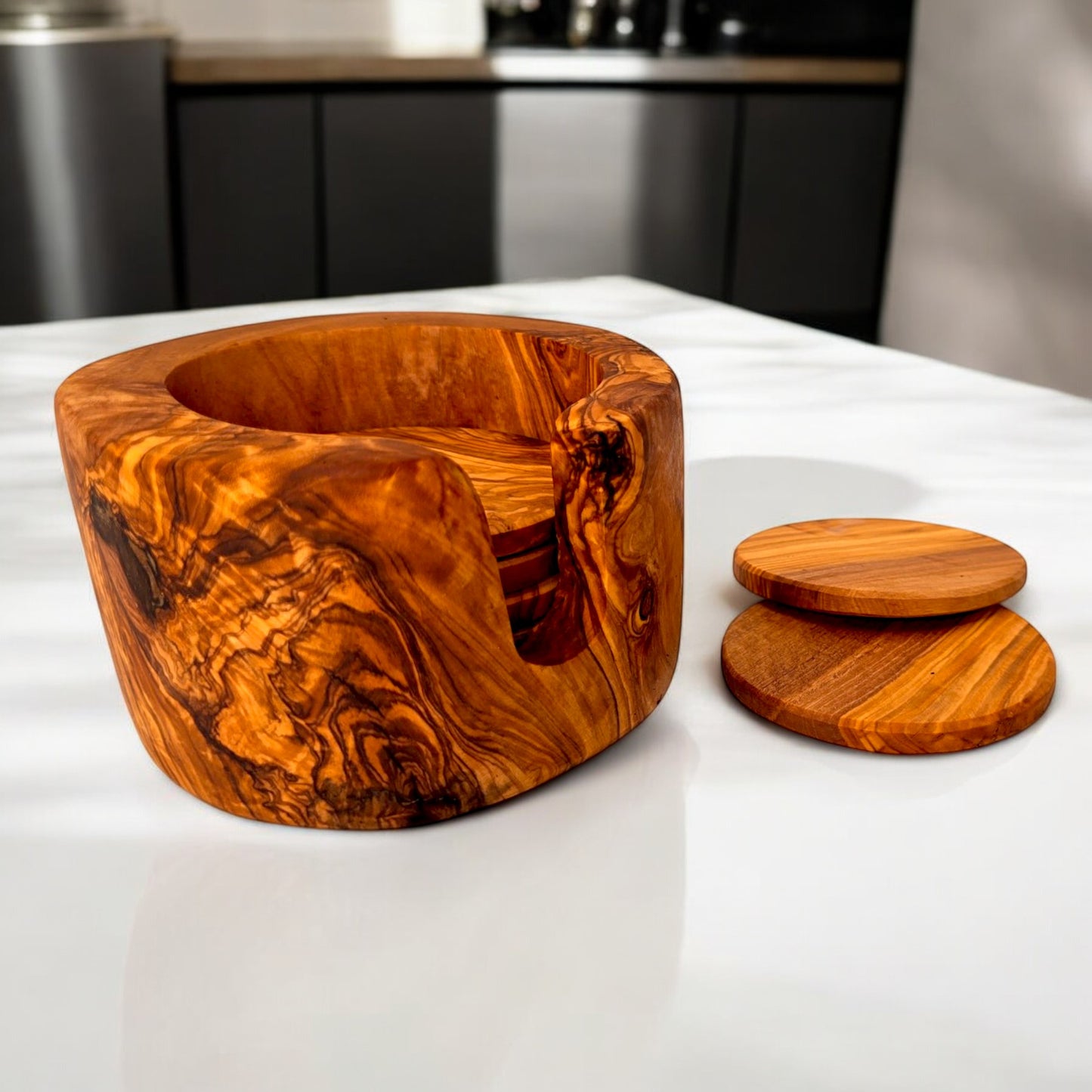 Coaster Set of 6 in Holder 12 cm