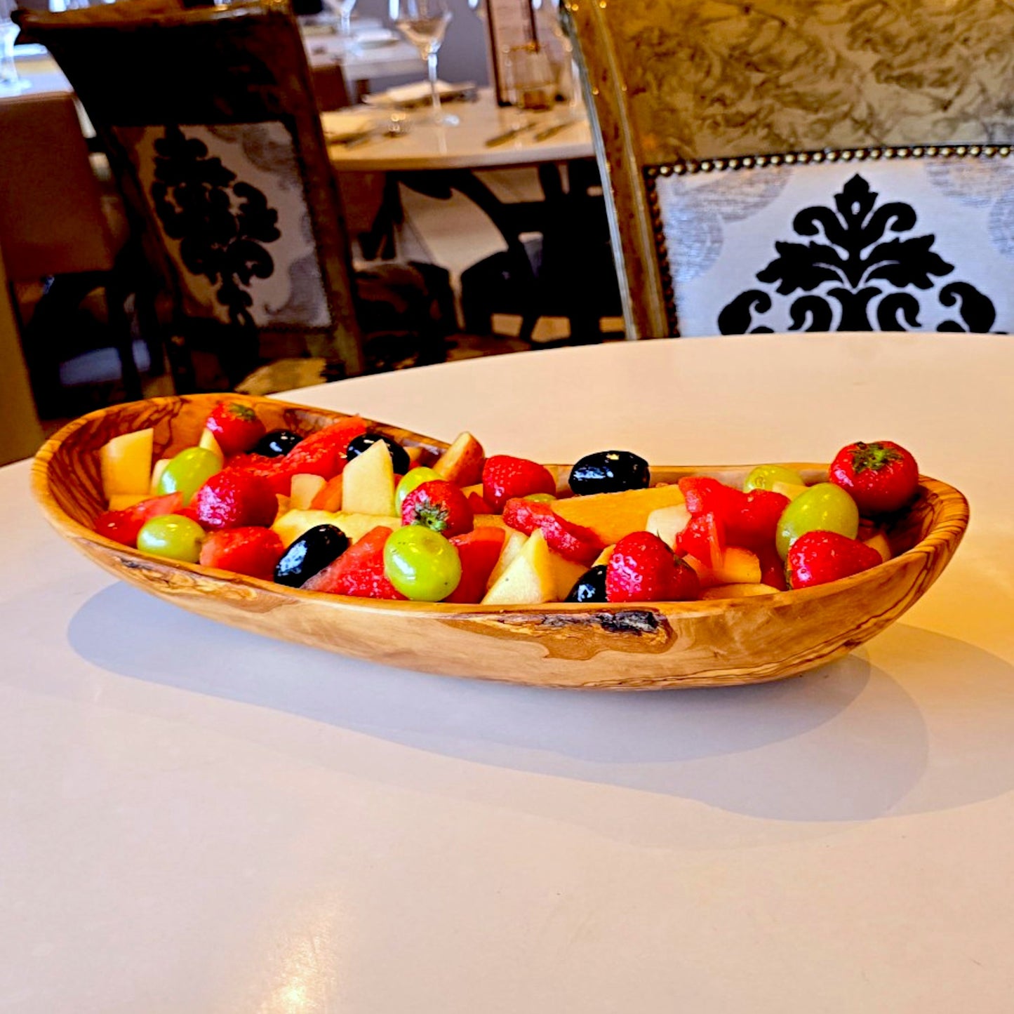 Olive Wood Large Boat Shaped Serving Dish, Sustainably Sourced, Eco-Friendly, handmade, gift