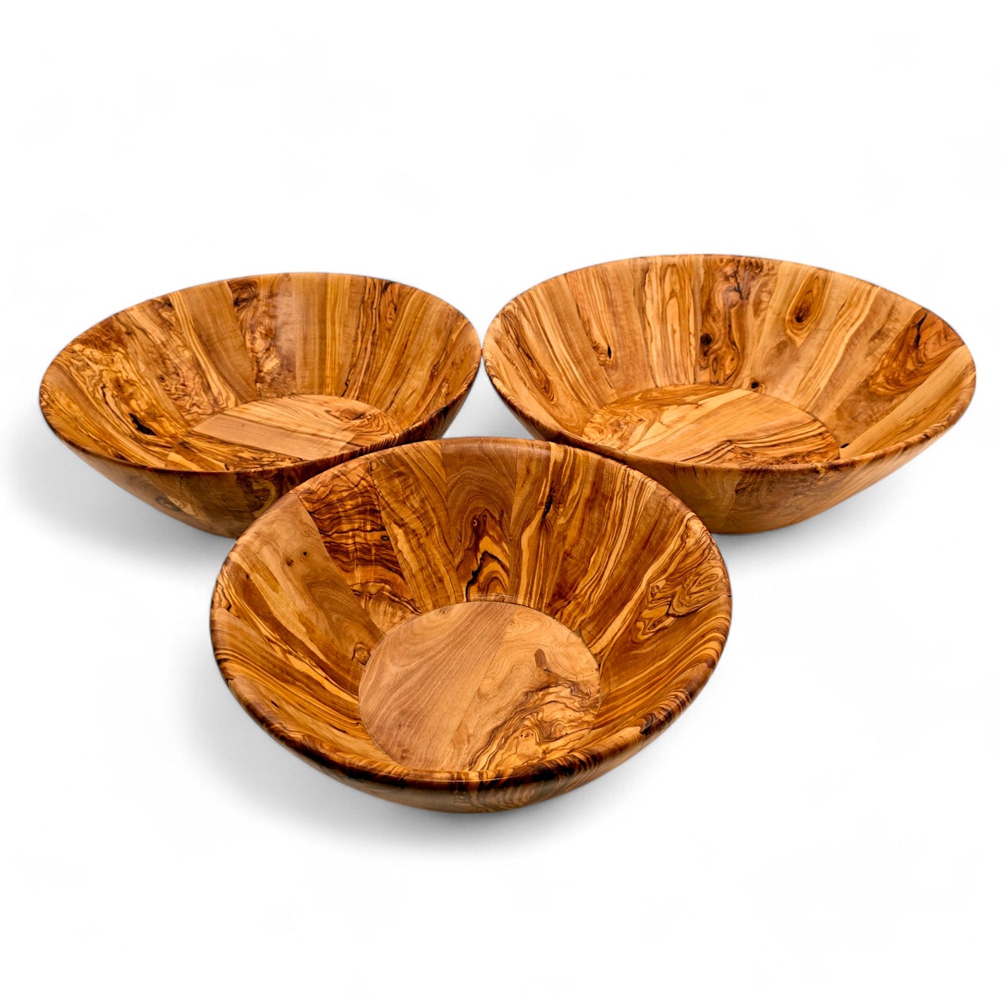 Olive Wood Large Handcrafted End Grain Centre Piece Wooden Salad Bowl