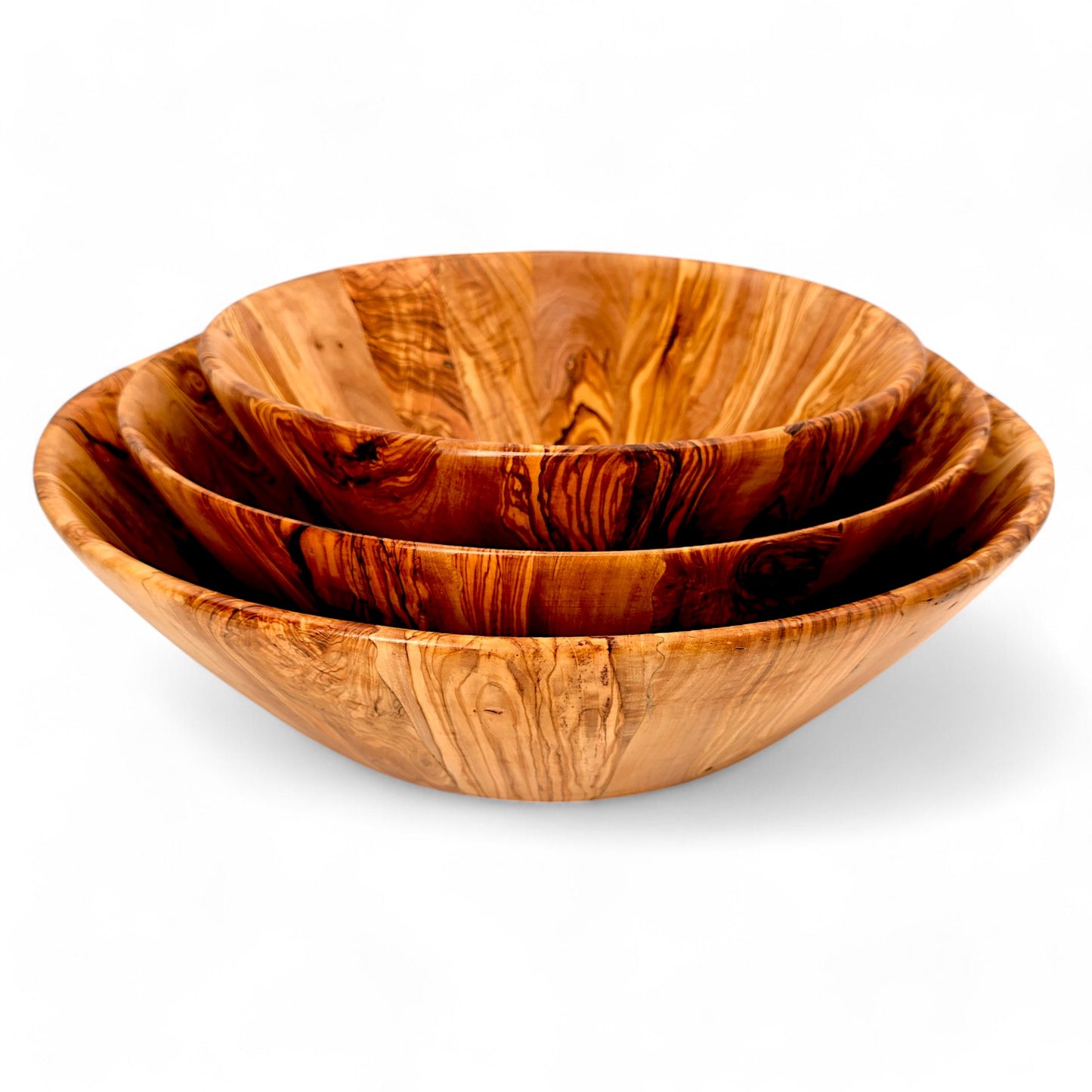 Olive Wood Large Handcrafted End Grain Centre Piece Wooden Salad Bowl