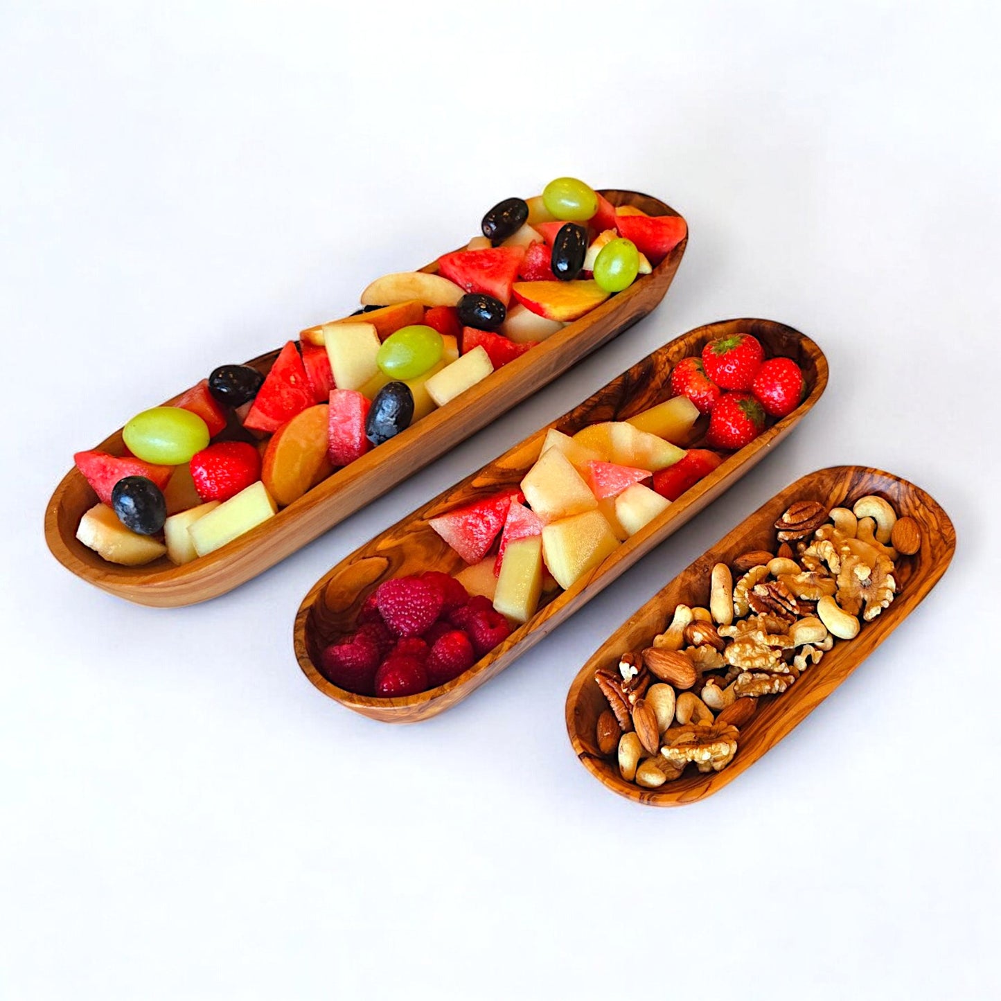Olive Wood Handcrafted Wooden Bread / Multipurpose Food Display Tray