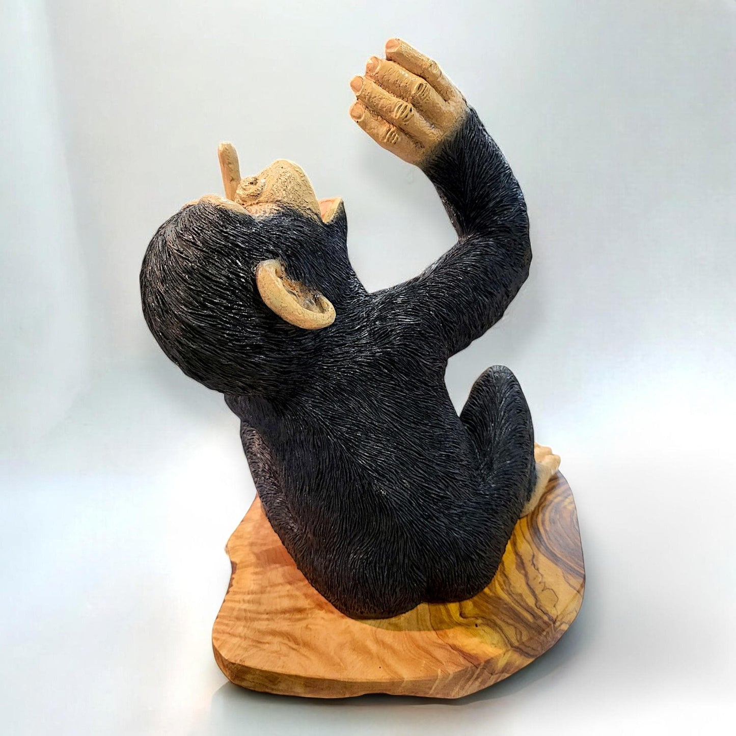 Monkey Bottle Holder Olive Wood Base