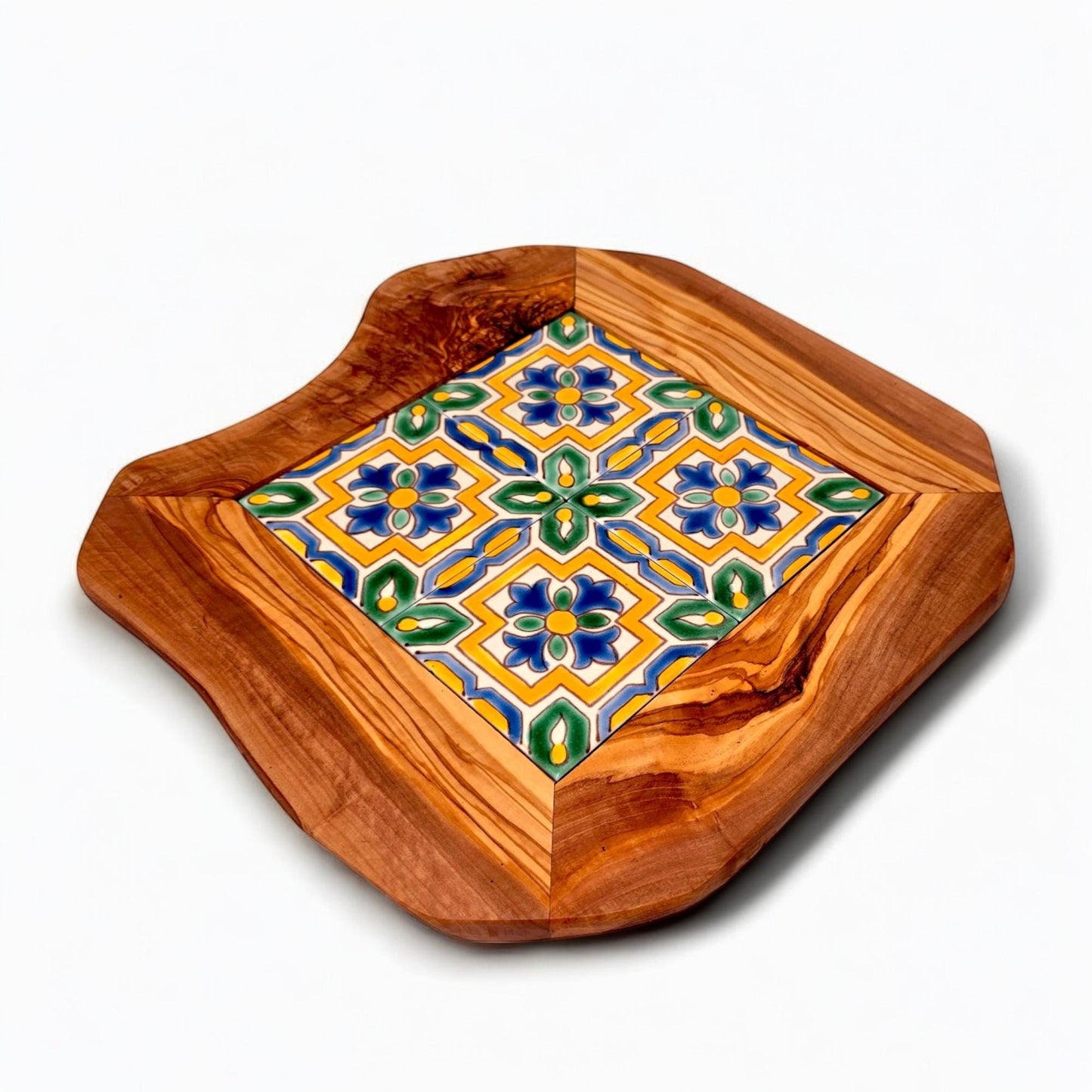 Rustic Olive Wood Ceramic Tray, serving tray, natural, handmade, gift