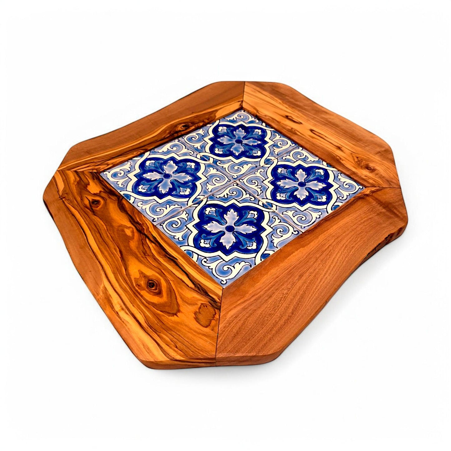 Olive Wood Medium Rustic Olive Wood Ceramic Tray, serving tray, natural, handmade, gift