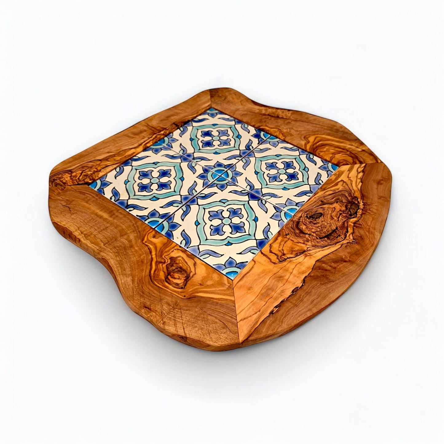 Rustic Olive Wood Ceramic Tray, serving tray, natural, handmade, gift