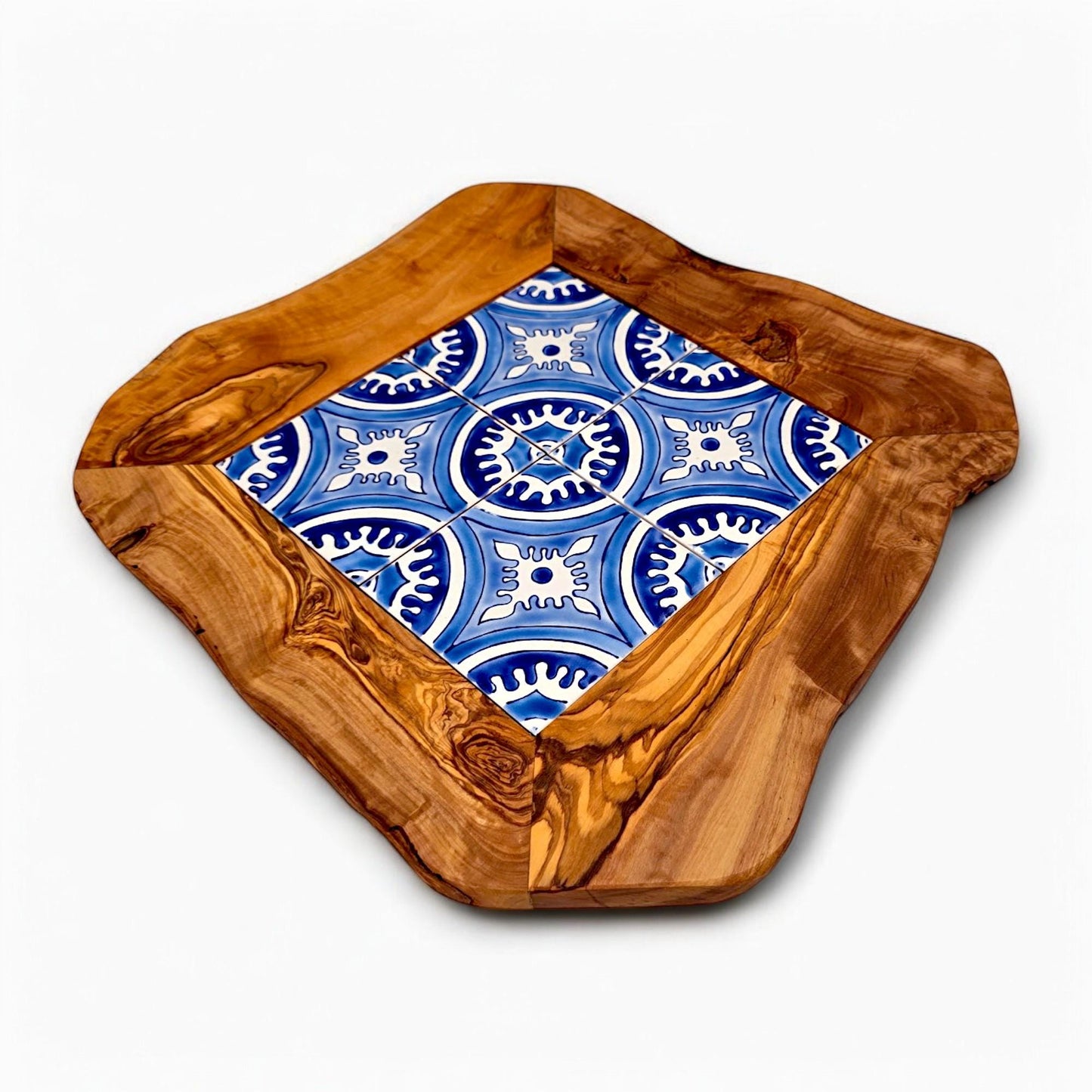 Rustic Olive Wood Ceramic Tray, serving tray, natural, handmade, gift