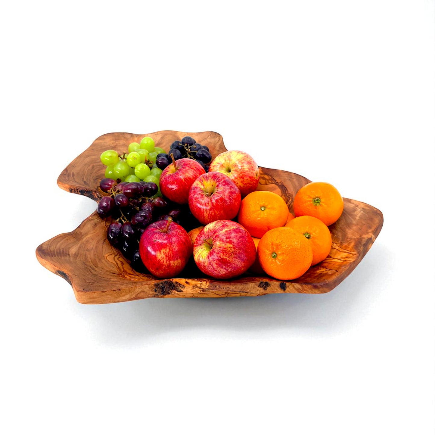 Rustic olive wood basket fruit , master piece, centrepiece