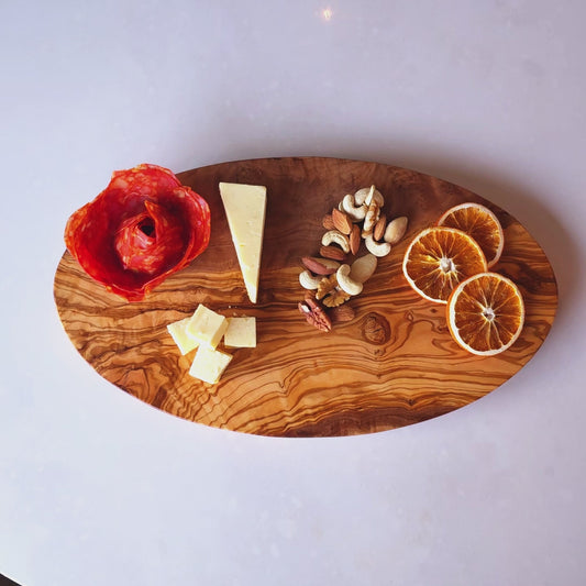 Olive Wood Round Wooden Chopping/Cutting/Charcuterie/Cheese Board Serving Platter | Various Sizes