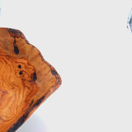 beautiful hand made olive wood basket fruit , centrepieces