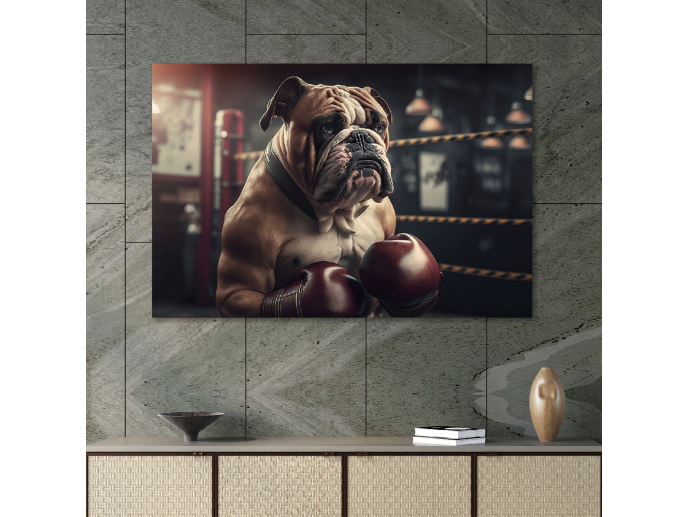 Boxing Bulldog Wall Art