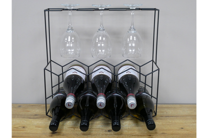Wine Bottle & Glasses Holder