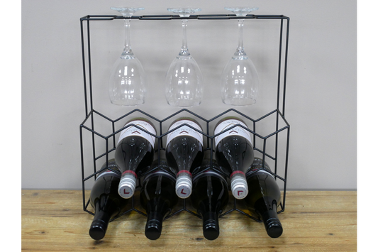 Wine Bottle & Glasses Holder