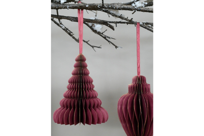 Set Of 4 Decorations (15cm) - Red