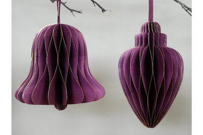 Set Of 4 Decorations (15cm) - Purple