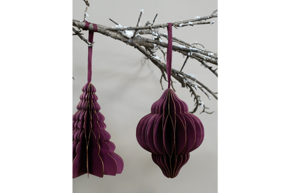 Set Of 4 Decorations (15cm) - Purple