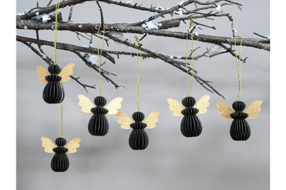 Set Of 6 Angels - Black