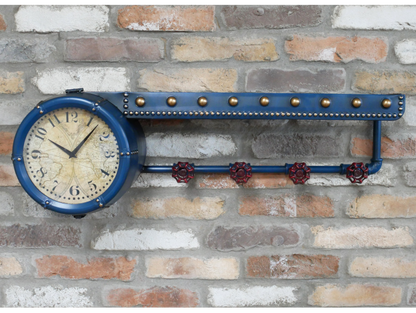 Shelf With Clock & Hooks