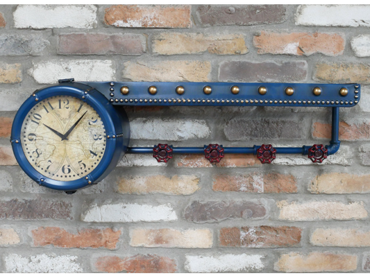 Shelf With Clock & Hooks