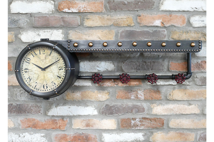 Shelf With Clock & Hooks