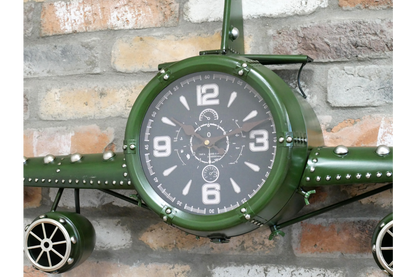 Green Aeroplane Clock
