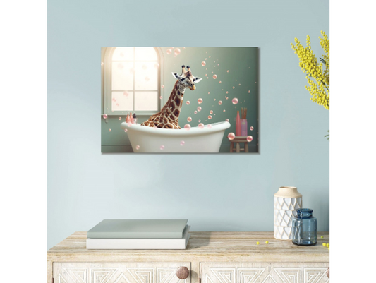 Bath time Giraffe Wall Art