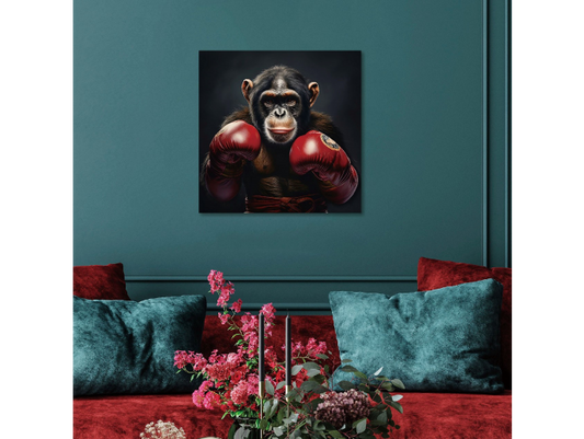 Boxing Monkey Wall Art - Mini
