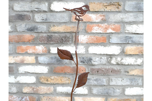 Rusty Bird Stake Rain Catcher