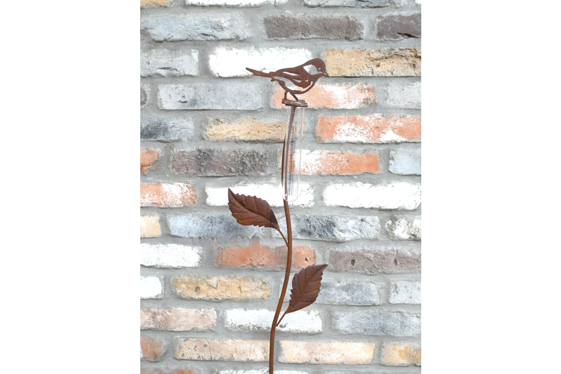 Rusty Bird Stake Rain Catcher
