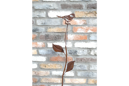 Rusty Bird Stake Rain Catcher