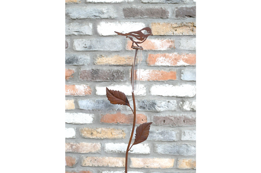 Rusty Bird Stake Rain Catcher