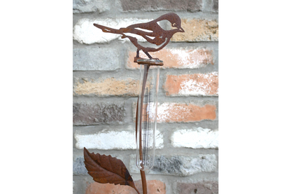 Rusty Bird Stake Rain Catcher