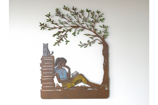 Girl Reading Wall Decoration