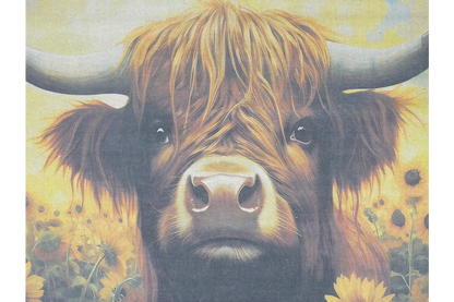 Canvas Wall Art - Cow In Sunflowers