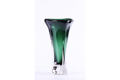 Tall Green Glass Vase