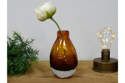 Small Amber Glass Vase