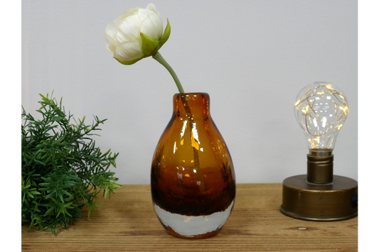 Small Amber Glass Vase