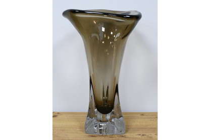 Tall Grey Glass Vase